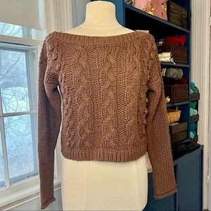 Cropped knit sweater